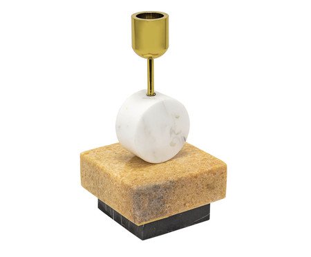 Castiçal em Mármore e Metal - 19x9x9cm | Westwing