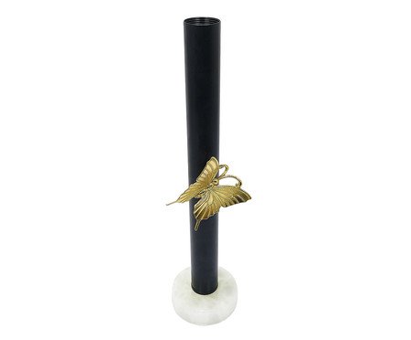 Castiçal Médio em Metal e Mármore - 33x8cm | Westwing