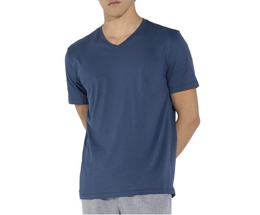 Camiseta Pima Gola V Masculina Azul Cobalto, blue | WestwingNow