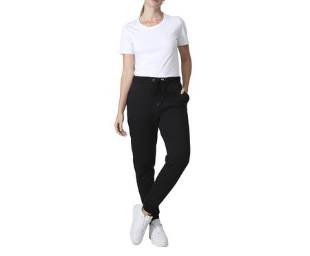 Calça Jogger Moletom Flanelado Preta | Westwing