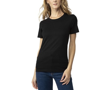 Camiseta Pima Feminina Preta | Westwing