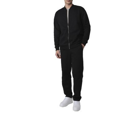 Jaqueta Bomber Moletom Flanelado Masculina Preta | Westwing
