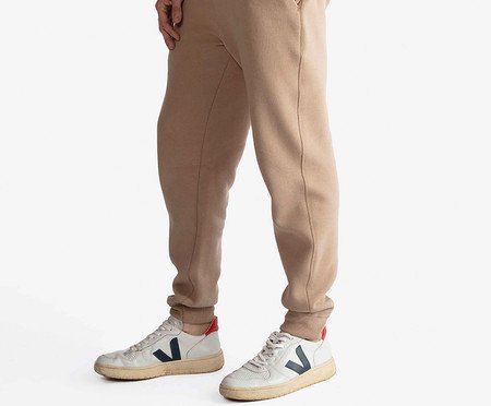 Calça Jogger Moletom Flanelado Bege Camel | Westwing