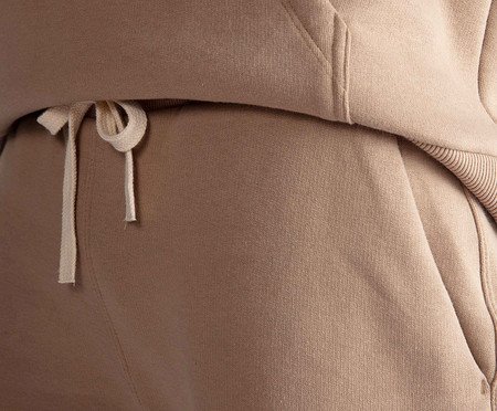 Calça Jogger Moletom Flanelado Bege Camel | Westwing