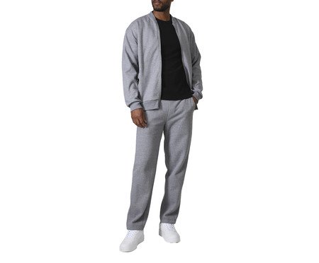 Jaqueta Bomber Moletom Flanelado Masculina Mescla Escuro | Westwing