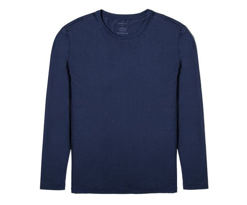 Camiseta Pima Manga Longa Masculina Azul Marinho, blue | WestwingNow