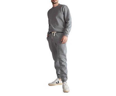 Calça Jogger Moletom Flanelado Mescla Escuro | Westwing