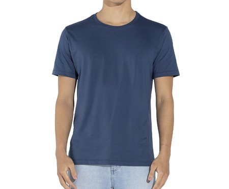 Camiseta Pima Masculina Azul Carbono | Westwing