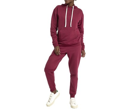 Blusão Moletom Flanelado Capuz Vermelho Escarlate | Westwing