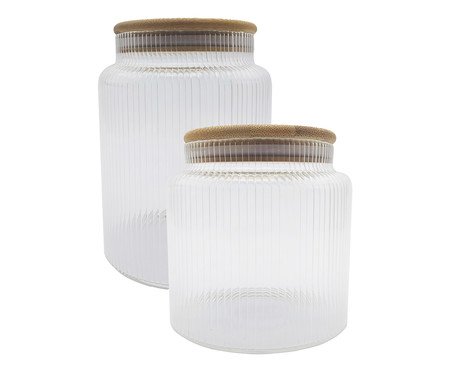 Jogo de Porta-Mantimentos com Tampa Natural - 950ml | Westwing
