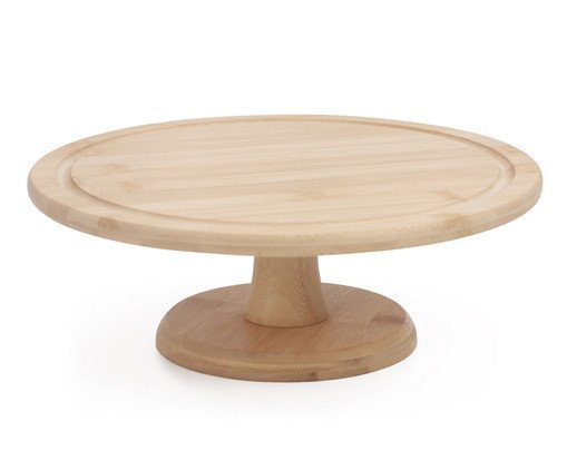 Prato Para Bolo de Bambu Com Pé - 29X10,3X29X29cm, Natural | WestwingNow