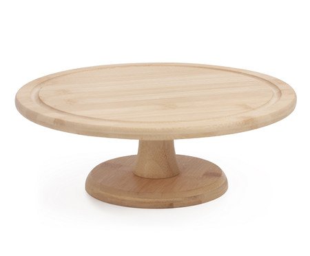 Prato Para Bolo de Bambu Com Pé - 29X10,3X29X29cm | Westwing