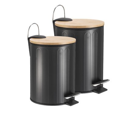 Lixeira Basic Preto - 5L