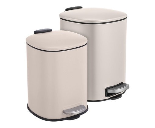 Lixeira Steel Bege - 5L, beige | WestwingNow