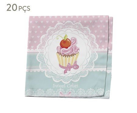 Jogo de Guardanapos de Papel Decorado Duplo Cupcake - 16,5X1,6X16,5cm | Westwing