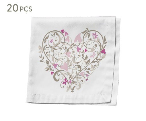 Jogo de Guardanapos de Papel Decorado Duplo Amour - 16,5X1,6X16,5cm, multicolor | WestwingNow