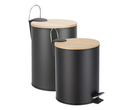 Lixeira Radius Preto - 3L | Westwing