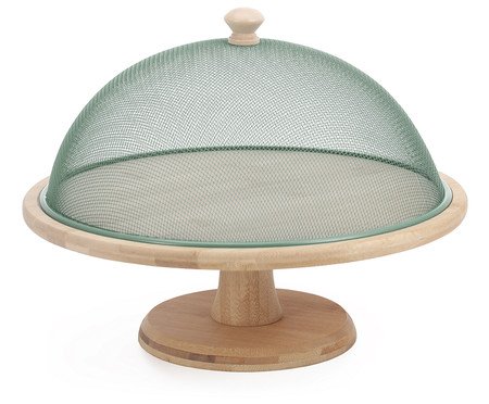 Prato para Bolo Com Pé e Tela Protego Verde - 30X23,2X30X30cm | Westwing