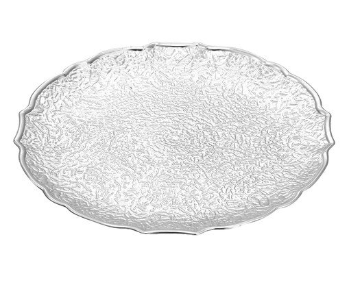 Sousplat Noble Prata - 33X1,7X33X33cm, silver or metallic | WestwingNow