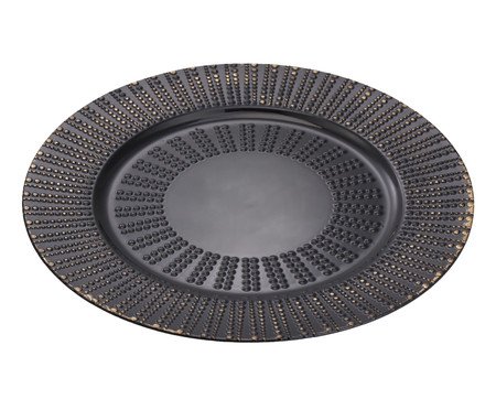 Sousplat Opera Preto e Dourado - 33X1,7X33X33cm | Westwing