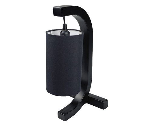 Abajur Preto com Cúpula Cilíndrica Preta Bivolt, black | WestwingNow