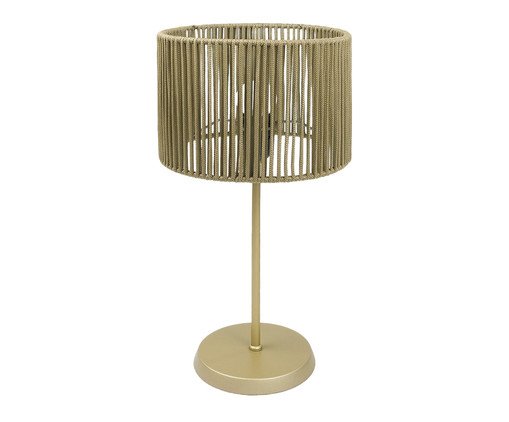 Abajur Dourado com Cúpula Cilíndrica Corda Náutica Rami Bivolt, gold | WestwingNow