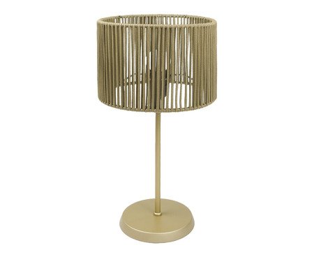 Abajur Dourado com Cúpula Cilíndrica Corda Náutica Rami Bivolt | Westwing
