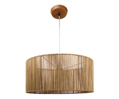 Pendente Imbuia com Cúpula Cilíndrica Corda Náutica Rami Bivolt, wood pattern | WestwingNow