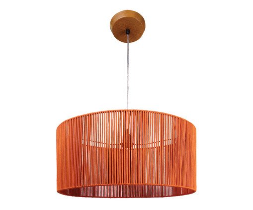 Pendente Imbuia com Cúpula Cilíndrica Corda Náutica Terracota Bivolt, wood pattern | WestwingNow