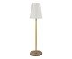 Abajur Imbuia com Haste Dourada e Cúpula Cone Rústico Bivolt, wood pattern | WestwingNow