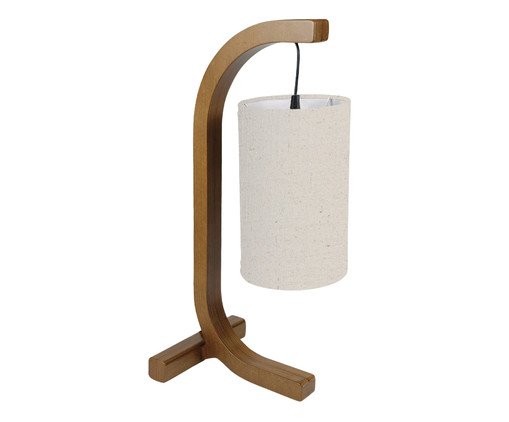 Abajur Imbuia com Cúpula Cilíndrica Relevo Bivolt, wood pattern | WestwingNow