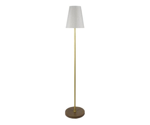 Luminária Imbuia com Haste Dourada e Cúpula Cone Rústico Bivolt, wood pattern | WestwingNow