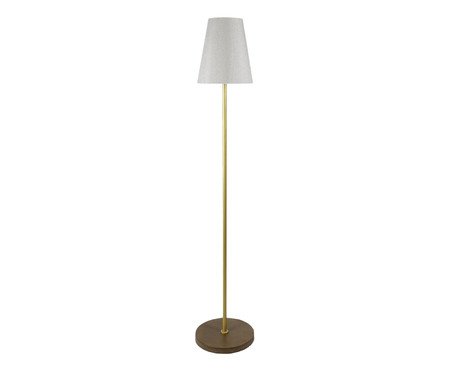 Luminária Imbuia com Haste Dourada e Cúpula Cone Rústico Bivolt | Westwing