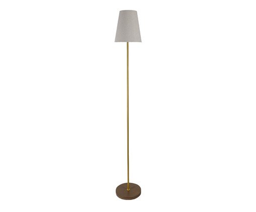 Luminária Imbuia com Haste Dourada e Cúpula Cone Rústico Bivolt, wood pattern | WestwingNow