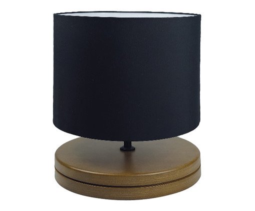 Abajur Imbuia com Cúpula Cilíndrica Preto Bivolt, wood pattern | WestwingNow