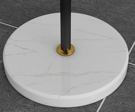 Luminária de Piso com Mesa de Madeira Nice Preto e Dourado | Westwing