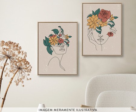 Quadro Mulher com Flores Eva I | Westwing