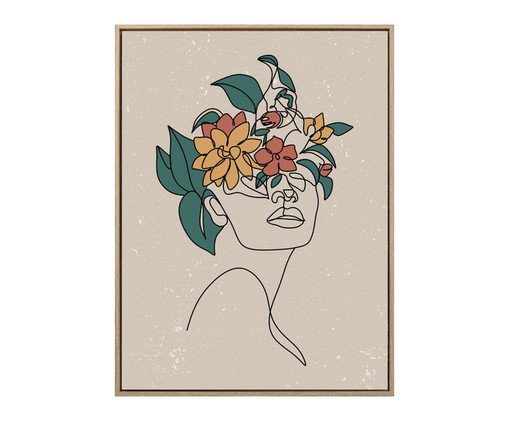 Quadro Mulher com Flores Eva I, beige | WestwingNow