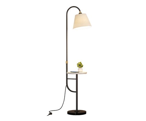 Luminária de Piso com Mesa de Madeira Saint-Barth Preto e Nude, black | WestwingNow