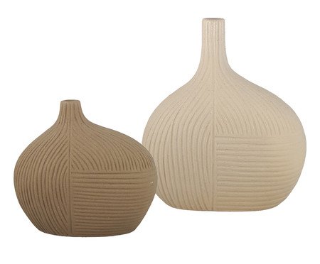 Dupla de Vasos Orgânicos Marrom e Bege | Westwing