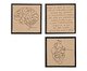 Jogo de Quadro Trio Cérebro, Incompreensões e Coração Bordados, beige | WestwingNow