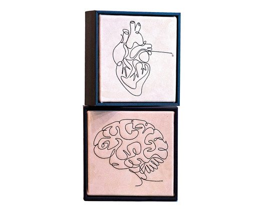 Jogo de Quadro Díptico Razão e Emoção Bordados, black | WestwingNow