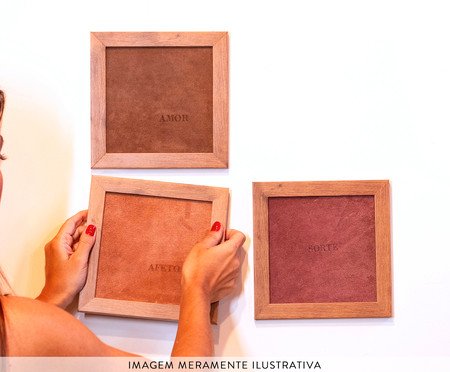 Jogo de Quadros Trio Tons De Afeto Afeto, Sorte e Amor | Westwing