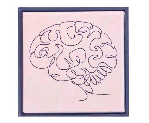 Quadro Cérebro Bordado, red | WestwingNow