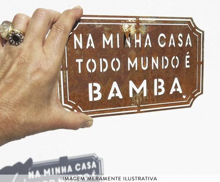Placa Etiqueta Ferro - Na Minha Casa | Westwing