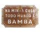 Placa Etiqueta Ferro - Na Minha Casa, Marrom | WestwingNow