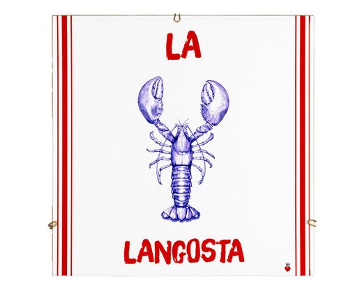 Quadro Azuleicha Avulso - Lagosta, Branco | WestwingNow