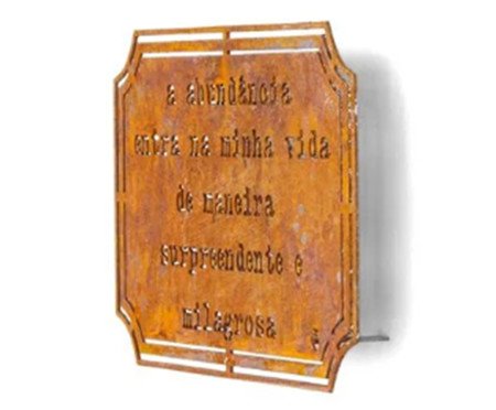 Placa Etiqueta em Ferro - A Abundância | Westwing