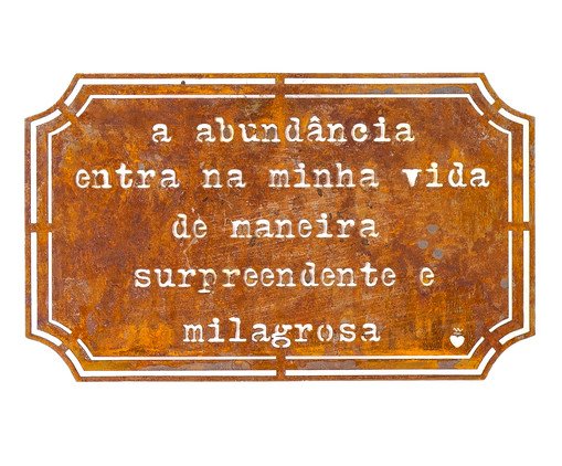 Placa Etiqueta em Ferro - A Abundância, Marrom | WestwingNow