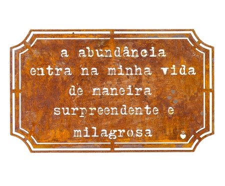 Placa Etiqueta em Ferro - A Abundância | Westwing